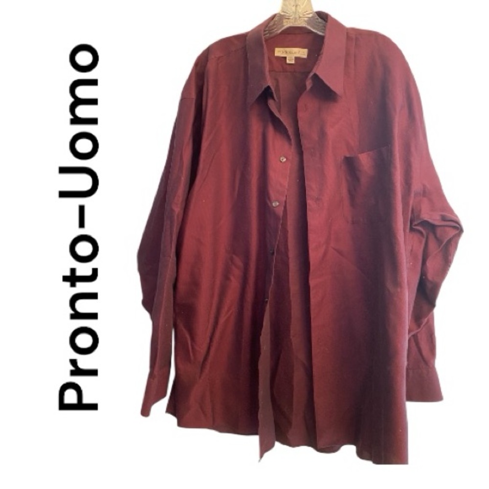 Pronto Uomo Men's Burgundy Shirt 18